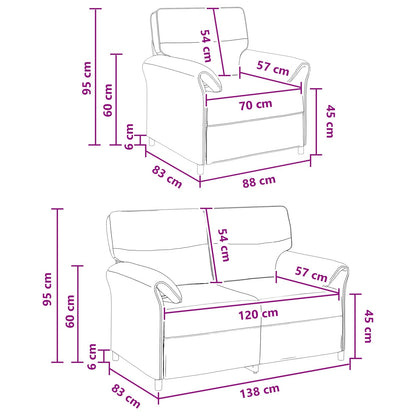 Set di divani 2 pz Nero Tessuto | homemem39