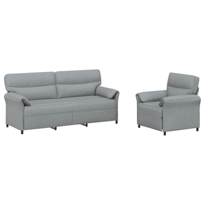 Set di divani 2 pz Grigio Chiaro Tessuto | homemem39