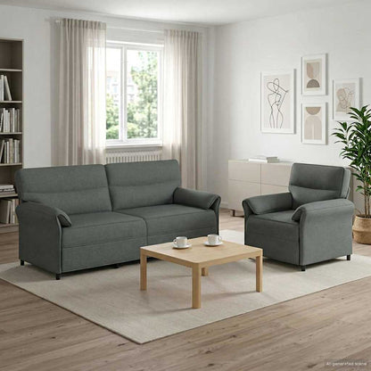 Set di divani 2 pz Grigio Scuro Tessuto | homemem39