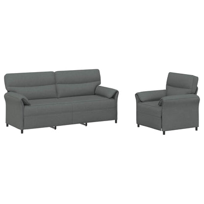 Set di divani 2 pz Grigio Scuro Tessuto | homemem39