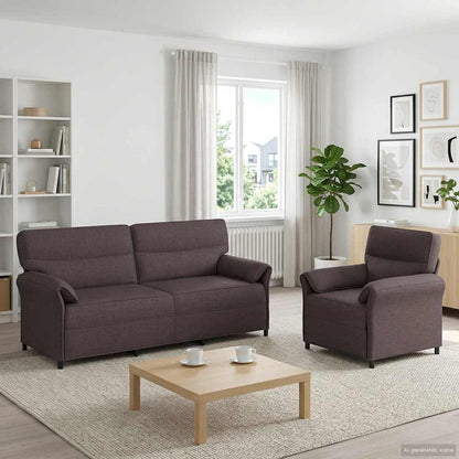 Set di divani 2 pz Marrone Scuro Tessuto | homemem39