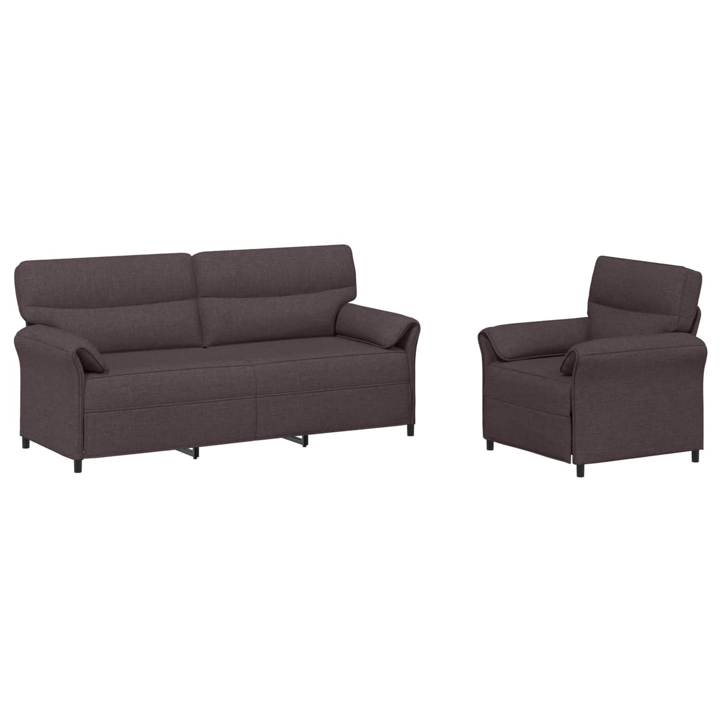 Set di divani 2 pz Marrone Scuro Tessuto | homemem39