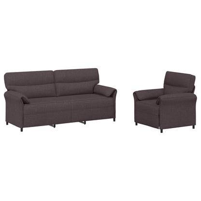 Set di divani 2 pz Marrone Scuro Tessuto | homemem39