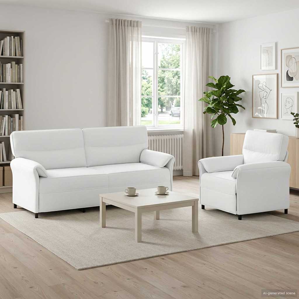 Set di divani 2 pz Bianco Tessuto