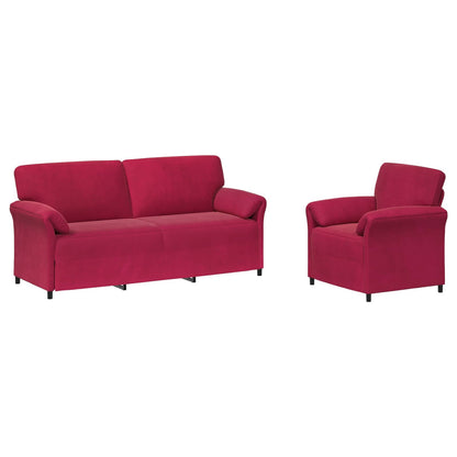 Set di divani 2 pz Rosso Vino Velluto | homemem39