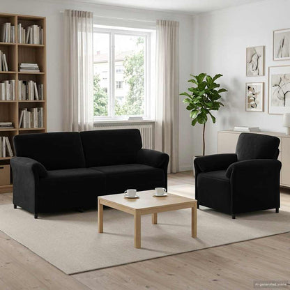 Set di divani 2 pz Nero Velluto | homemem39