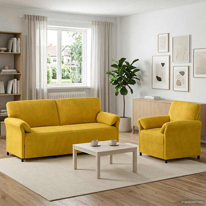 Set di divani 2 pz Giallo Velluto | homemem39