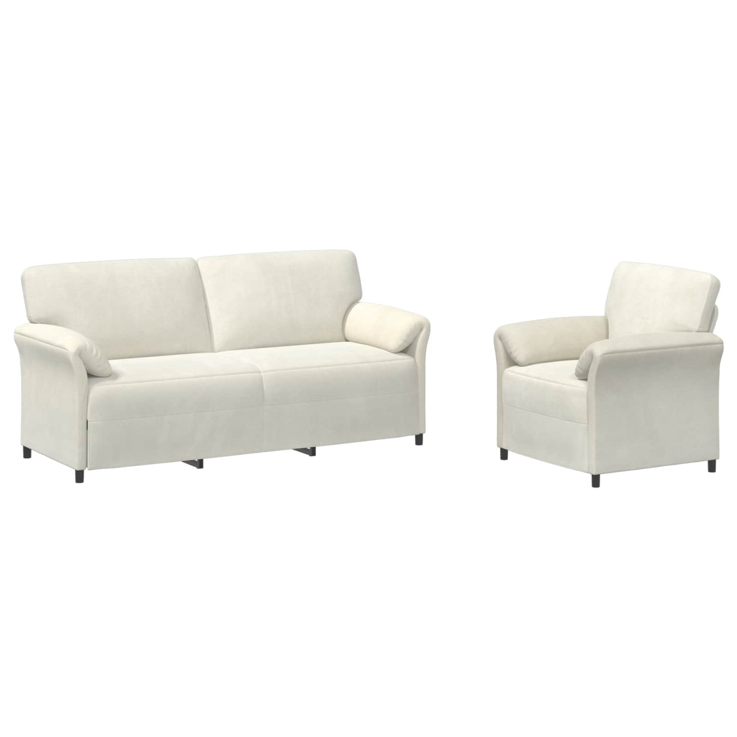 Set di divani 2 pz Crema Velluto | homemem39
