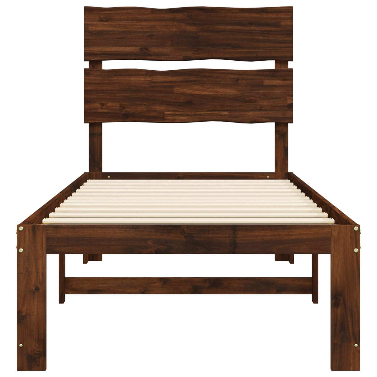 Letto Singolo con Testiera ROSTOCK Marrone Scuro 75 x 190 cm