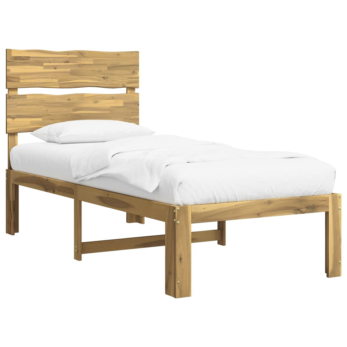 Letto Singolo con Testiera ROSTOCK Bianco 75 x 190 cm