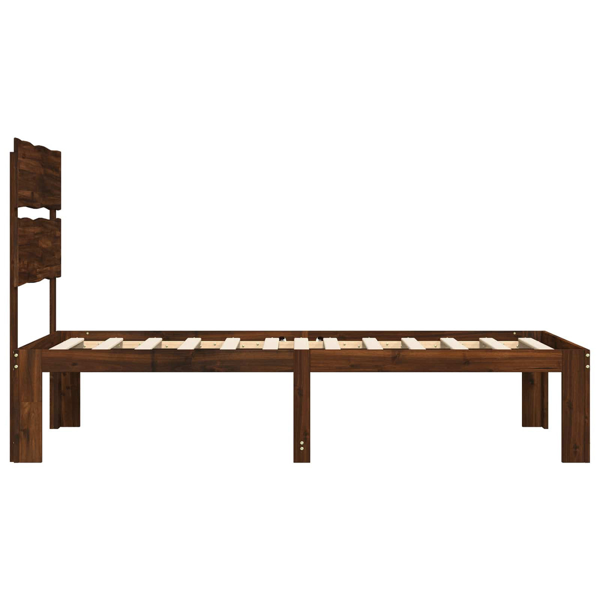 Letto Singolo con Testiera ROSTOCK Marrone Scuro 90 x 190 cm | homemem39