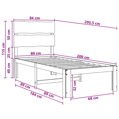 Letto Singolo con Testiera ROSTOCK Bianco 80 x 200 cm | homemem39