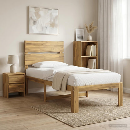 Letto Singolo con Testiera ROSTOCK Bianco 100 x 200 cm