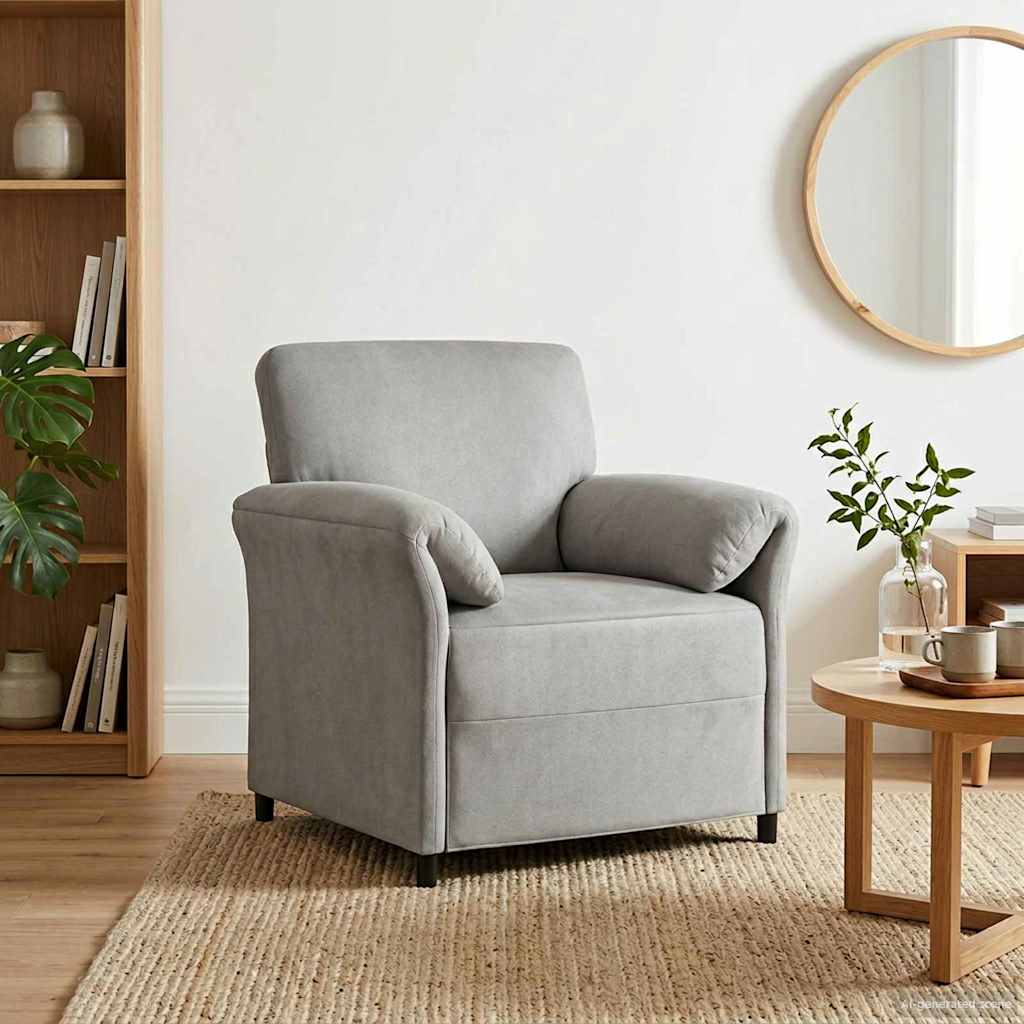 Divano 1 posto Grigio Chiaro 88 x 83 x 95 cm Velluto | homemem39