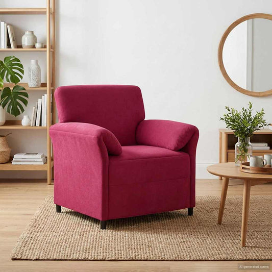 Divano 1 posto Rosso Vino 88 x 83 x 95 cm Velluto