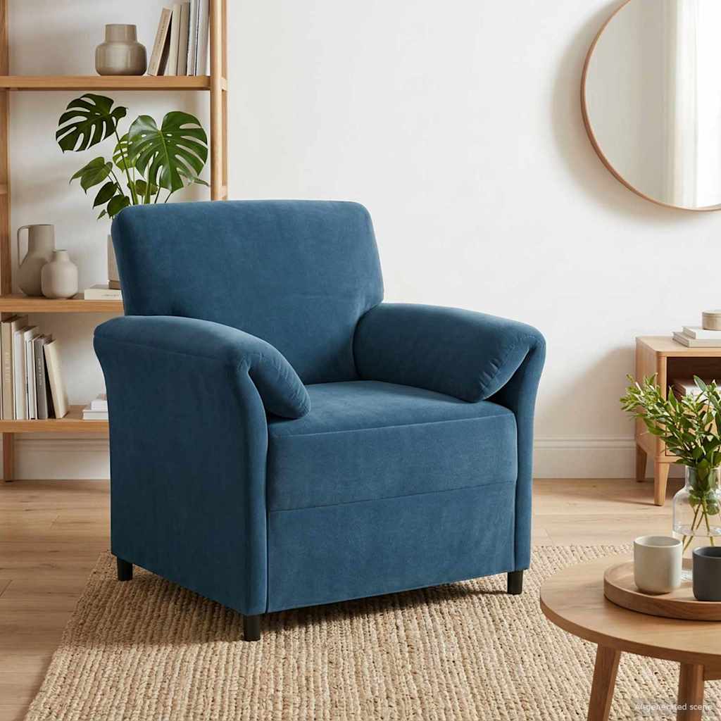 Divano 1 posto Blu 88 x 83 x 95 cm Velluto | homemem39