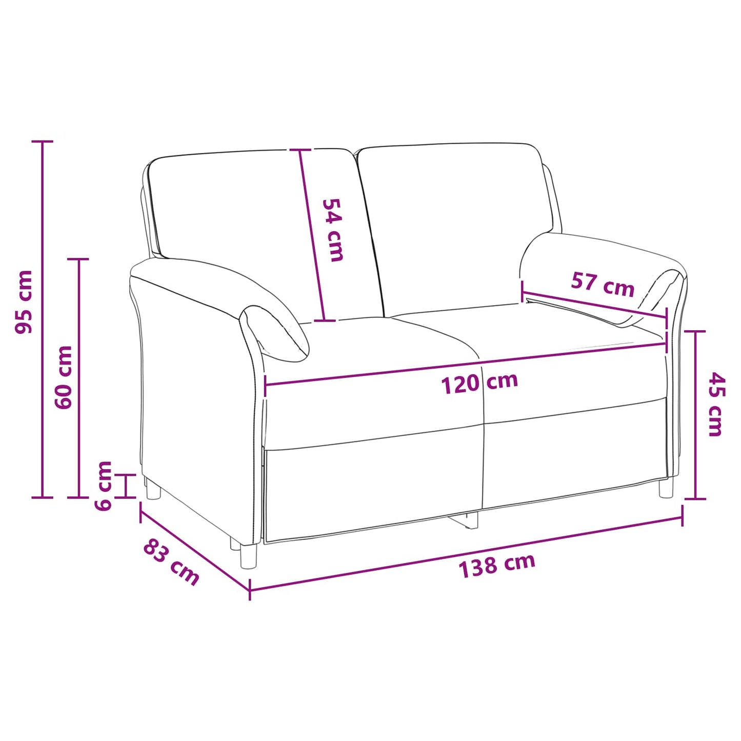 Divano a 2 Posti Verde chiaro 138 x 83 x 95 cm Velluto | homemem39