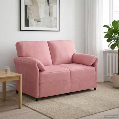 Divano a 2 Posti Rosa 138 x 83 x 95 cm Velluto | homemem39