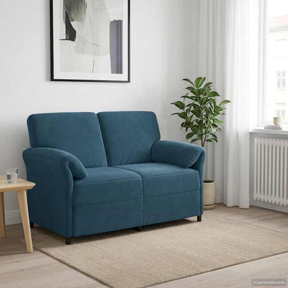 Divano a 2 Posti Blu 138 x 83 x 95 cm Velluto | homemem39
