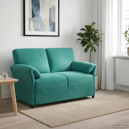 Divano a 2 Posti Turchese 138 x 83 x 95 cm Velluto | homemem39