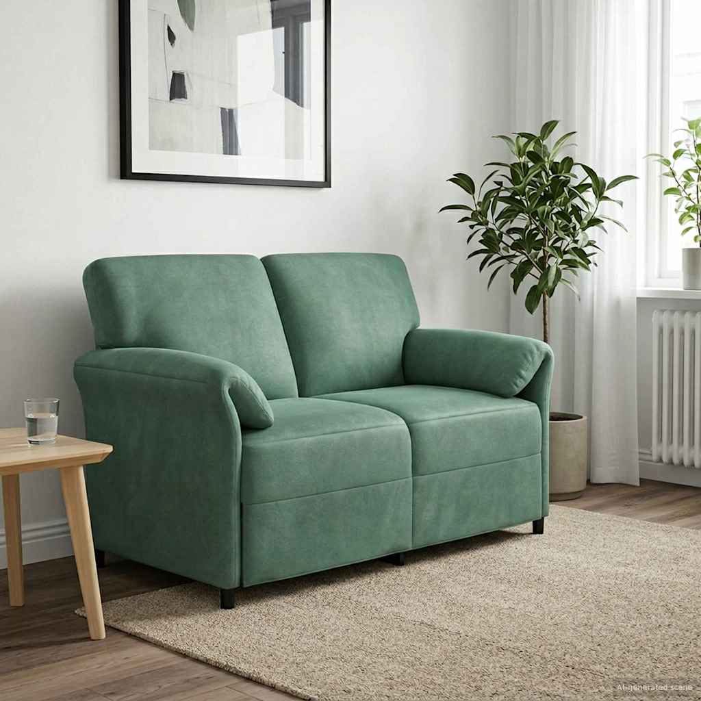 Divano a 2 Posti Verde Mare 138 x 83 x 95 cm Velluto | homemem39