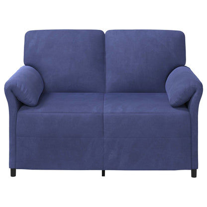 Divano a 2 Posti Blu Polizia 138 x 83 x 95 cm Velluto | homemem39