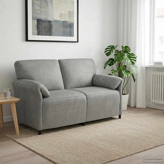 Divano a 2 Posti Grigio Chiaro 158 x 83 x 95 cm Velluto | homemem39