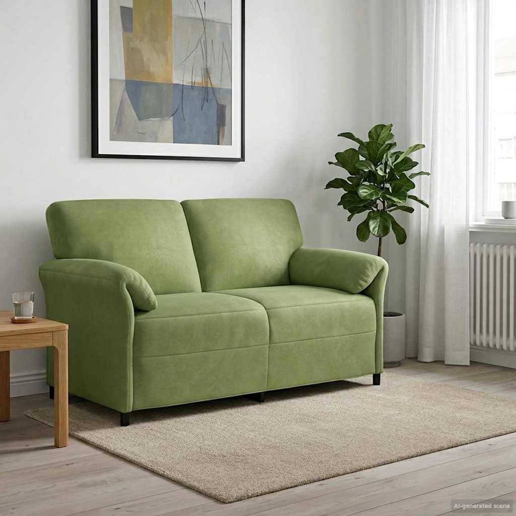 Divano a 2 Posti Verde chiaro 158 x 83 x 95 cm Velluto | homemem39