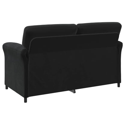 Divano a 2 Posti Nero 158 x 83 x 95 cm Velluto | homemem39
