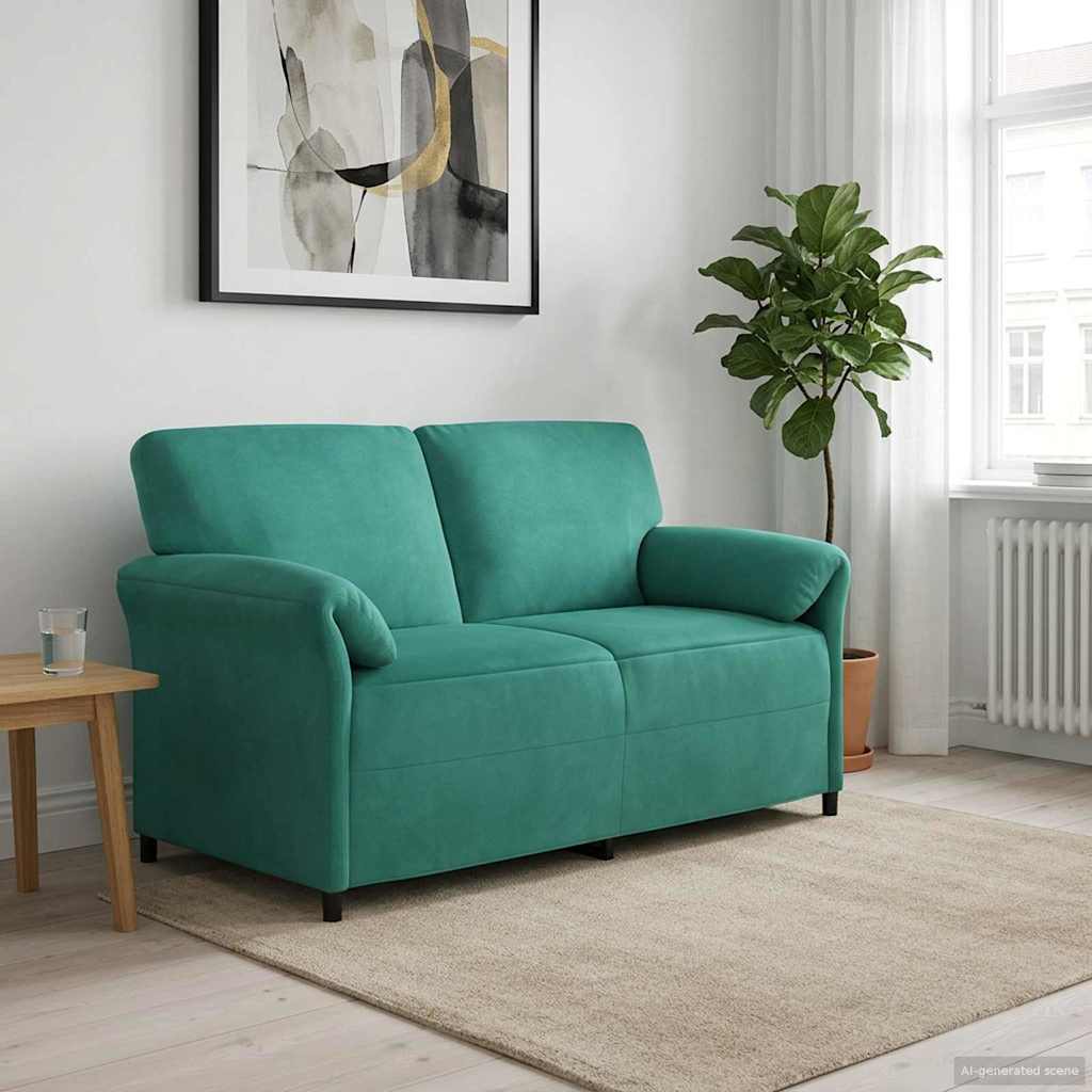 Divano a 2 Posti Turchese 158 x 83 x 95 cm Velluto | homemem39