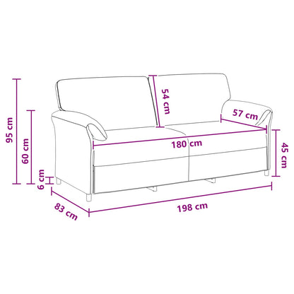 Divano 3-Persone Grigio Chiaro 198 x 83 x 95 cm Velluto | homemem39