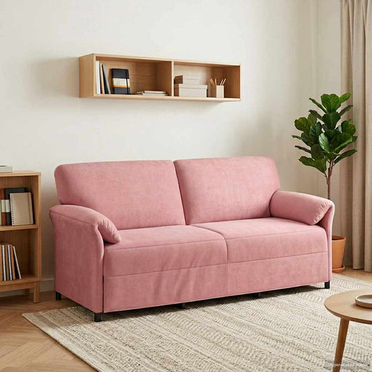 Divano 3-Persone Rosa 198 x 83 x 95 cm Velluto | homemem39