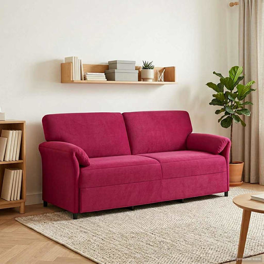 Divano 3-Persone Rosso Vino 198 x 83 x 95 cm Velluto | homemem39
