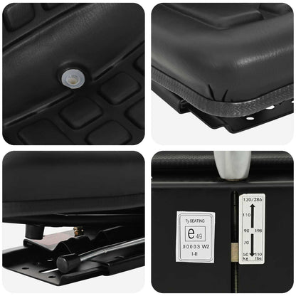 Sedile per trattore con sospensione Nero 39,5 x 52 x 43 cm | homemem39