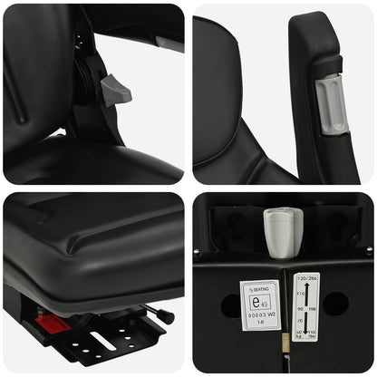 Sedile per trattore con sospensione Nero 60 x 58 x 72 cm | homemem39