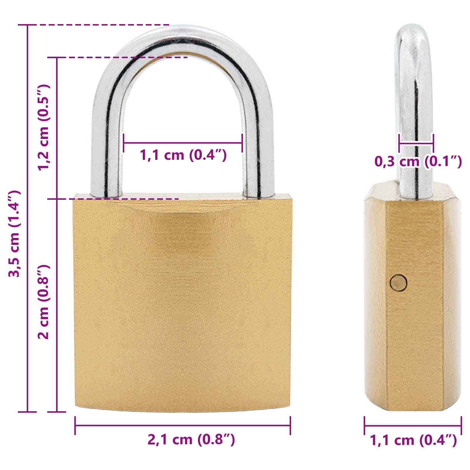 U Lock con Chiavi 6 pcs Ottone Ferro | homemem39