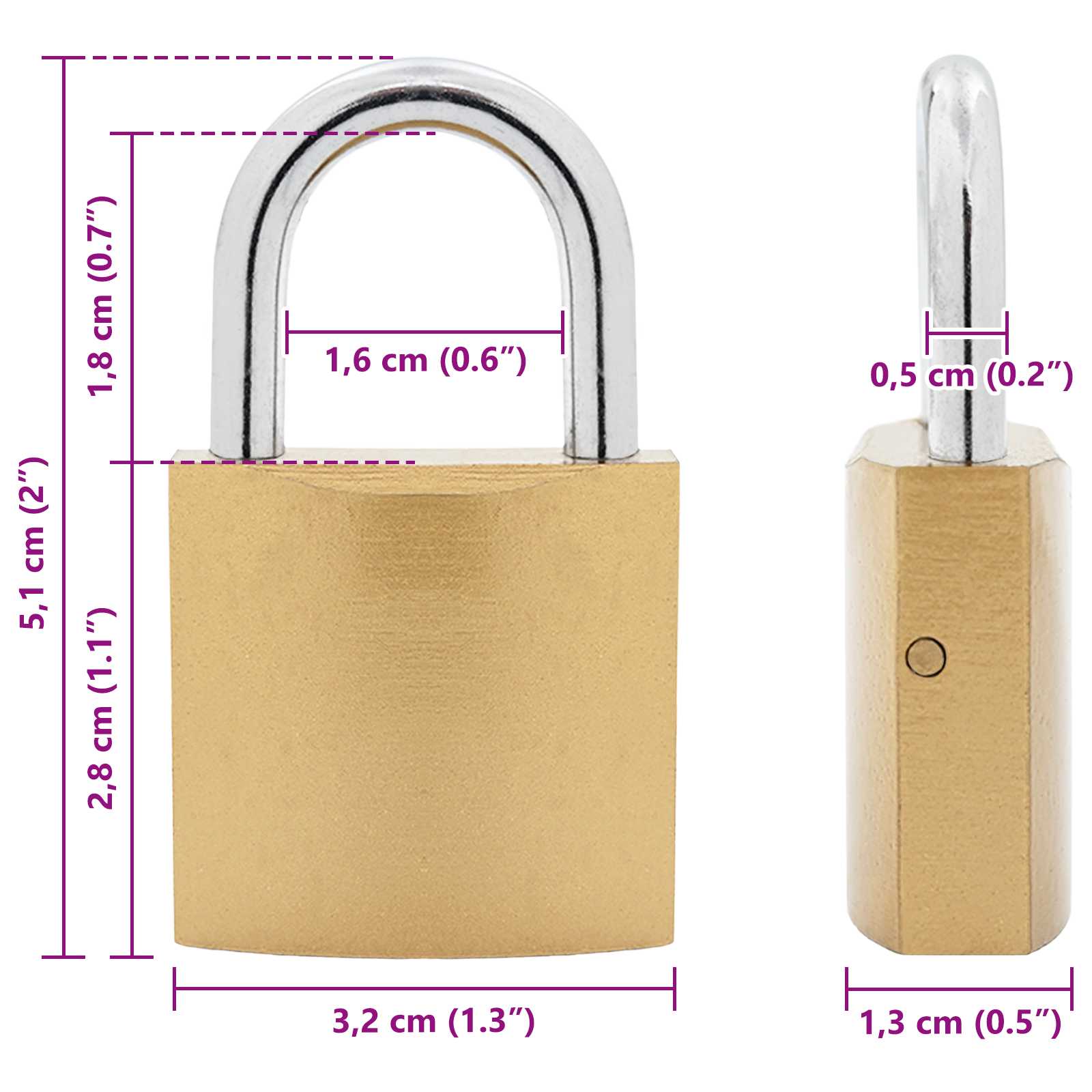U Lock con Chiavi 2 pcs Ottone Ferro | homemem39