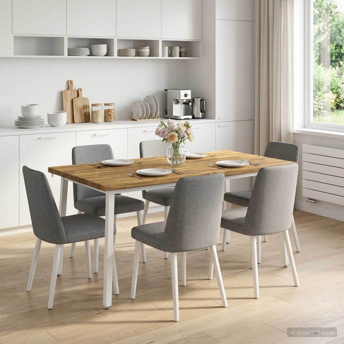 Tavolo da pranzo quadrato 160 x 80 x 75 cm Bianco | homemem39