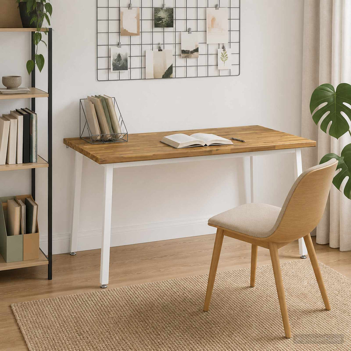 Tavolo da pranzo quadrato 160 x 80 x 75 cm Bianco | homemem39