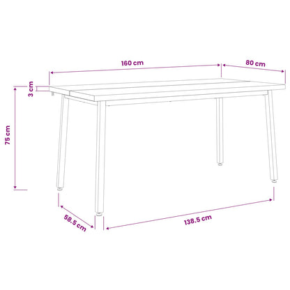 Tavolo da pranzo quadrato 160 x 80 x 75 cm Bianco | homemem39