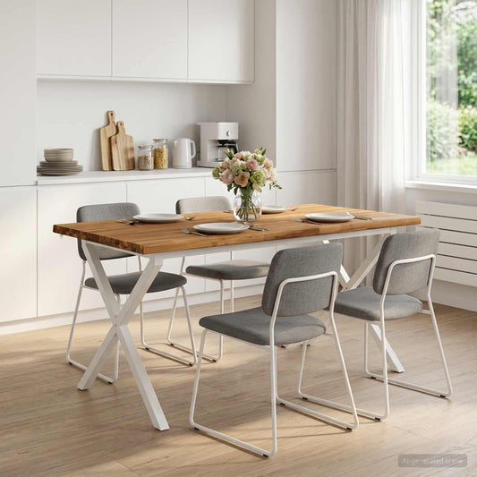 Tavolo da pranzo con bordo vivo 160 x 90 x 75 cm Naturale