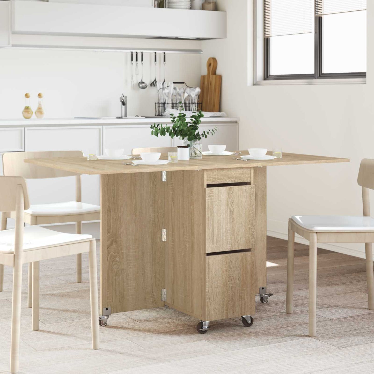 Tavolo da Pranzo 2 pcs 140 x 80 x 77 cm Legno ingegnerizzato