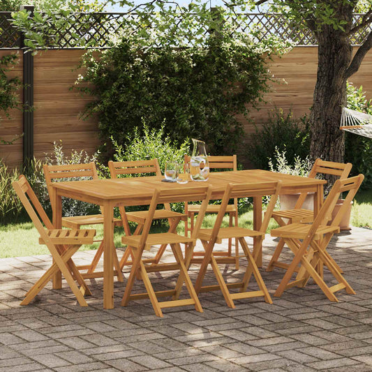 Sedie Bistro da Giardino 8 pz Naturale Legno di Acacia Massello | homemem39