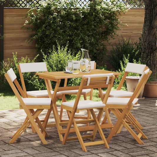 Sedie Bistro da Giardino 6 pz Naturale e Bianco Crema | homemem39
