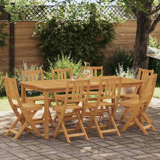 Sedie Bistro da Giardino 8 pz Naturale Legno di Acacia Massello
