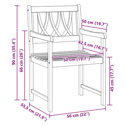 Sedie da giardino 4 pcs Naturale Legno di Acacia Massello | homemem39