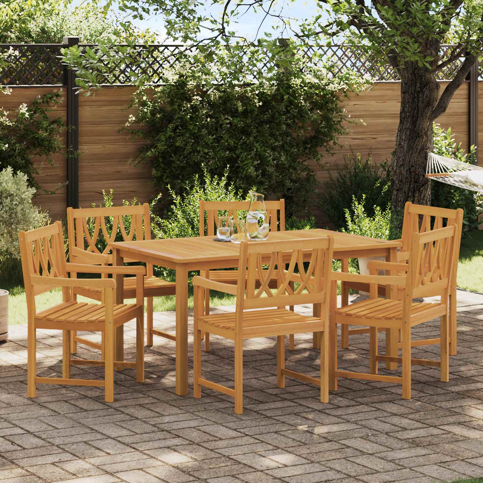 Sedie da giardino 6 pcs Naturale Legno di Acacia Massello | homemem39