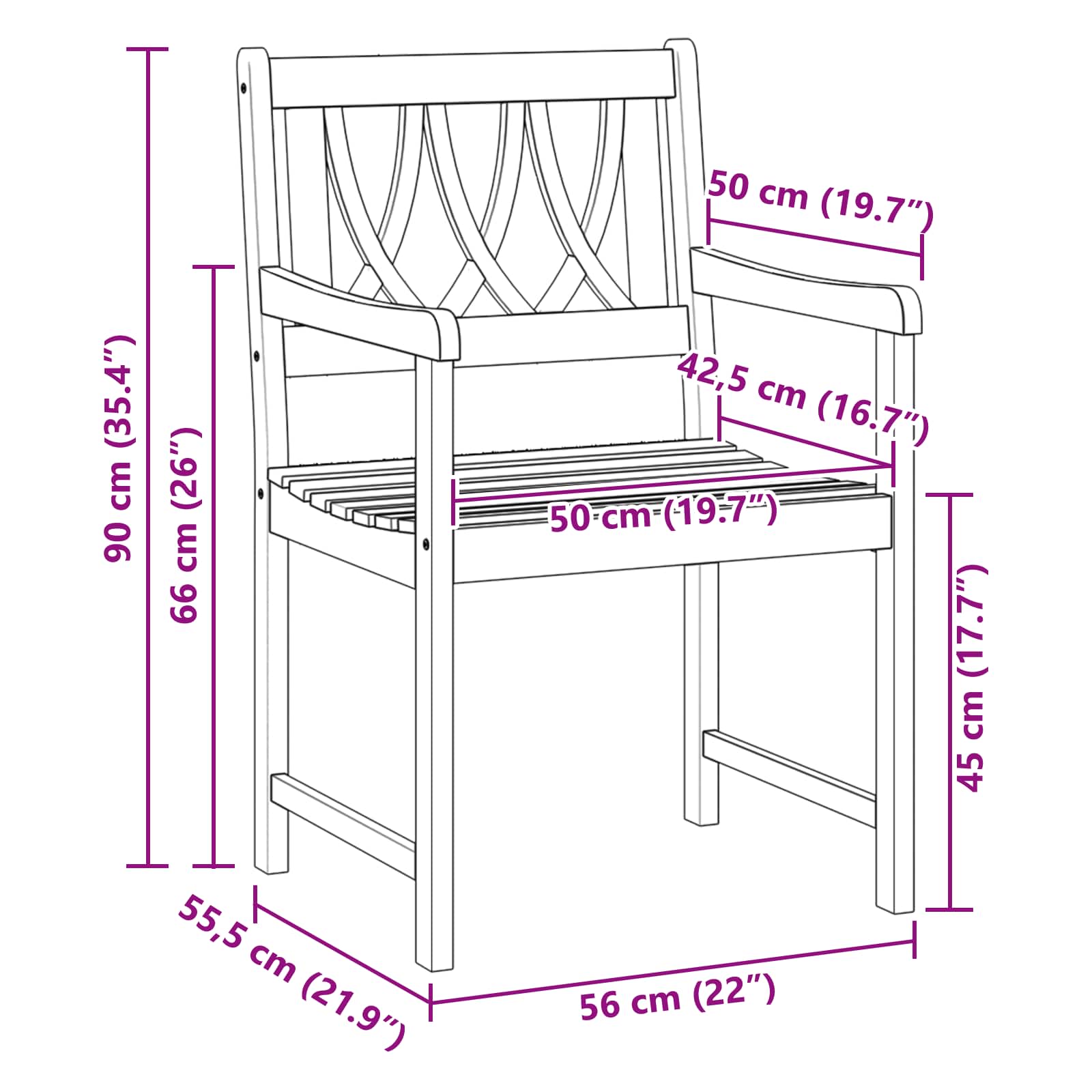 Sedie da giardino 8 pcs Naturale Legno di Acacia Massello | homemem39