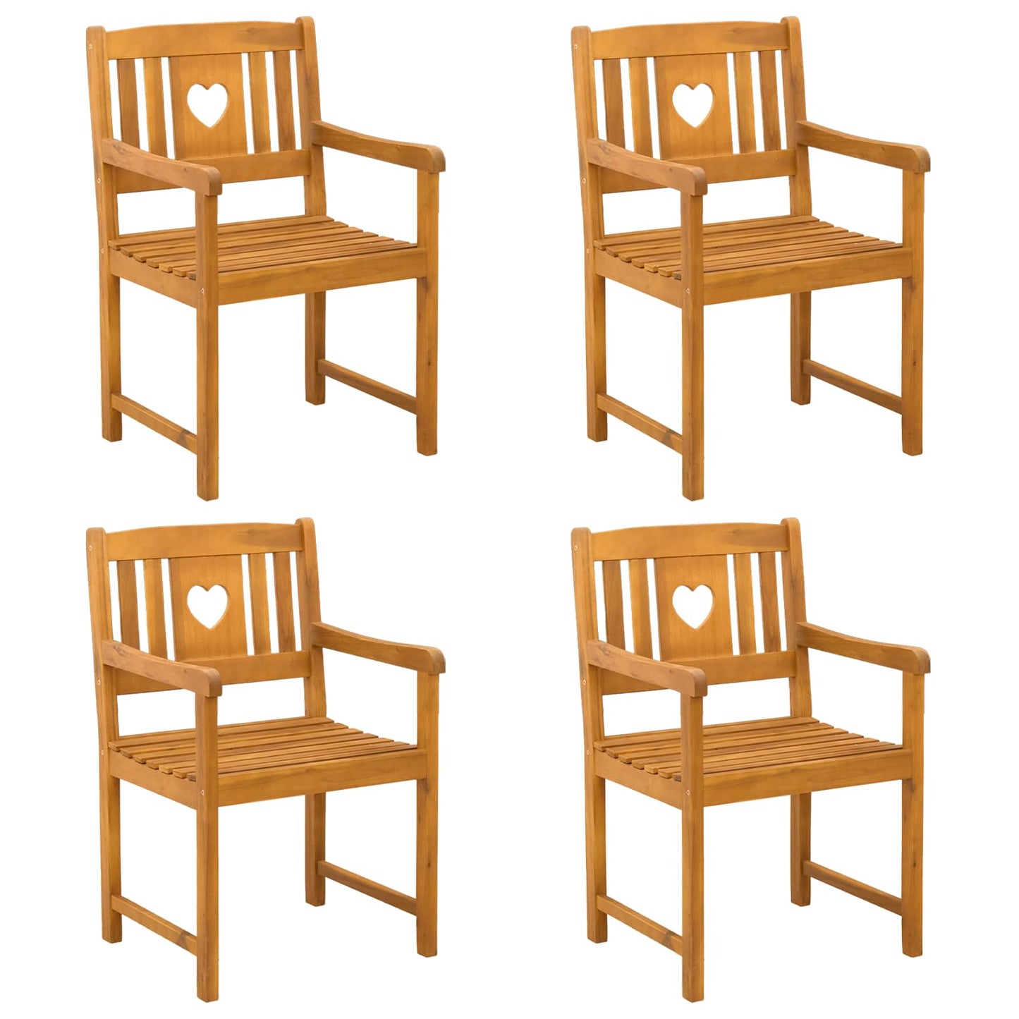 Sedie da giardino 4 pcs Naturale Legno di Acacia Massello | homemem39