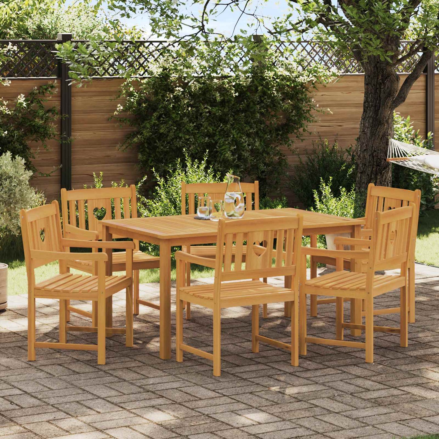 Sedie da giardino 6 pcs Naturale Legno di Acacia Massello | homemem39